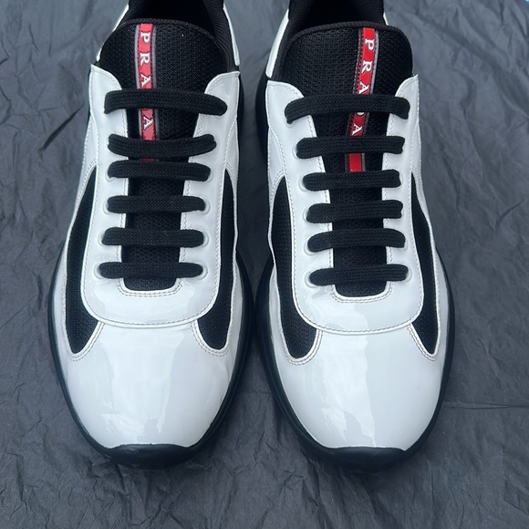 MEN PRADA SNEAKER BLACK/WHITE  Size 11 - Picture 10 of 14